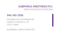 Albemarle anesthesia plc