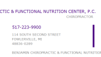 Benjamin chiropractic & functional nutrition center, p.c.