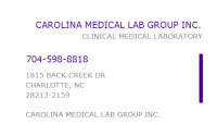 Carolina medical lab group inc.