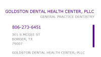Goldston dental health ctr